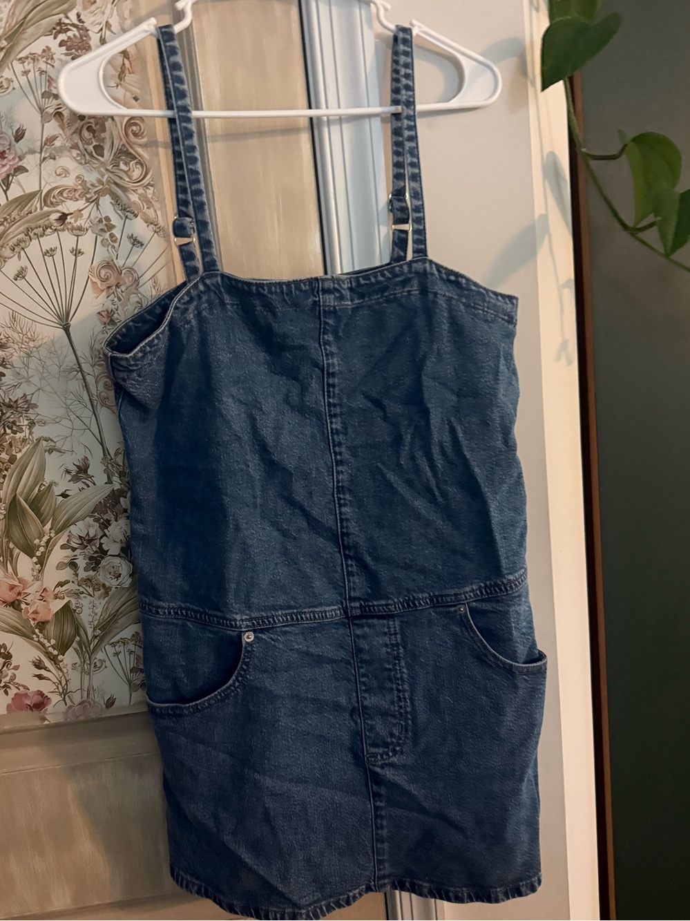 Universal Thread Denim Pinafore Dress - Dark Blue